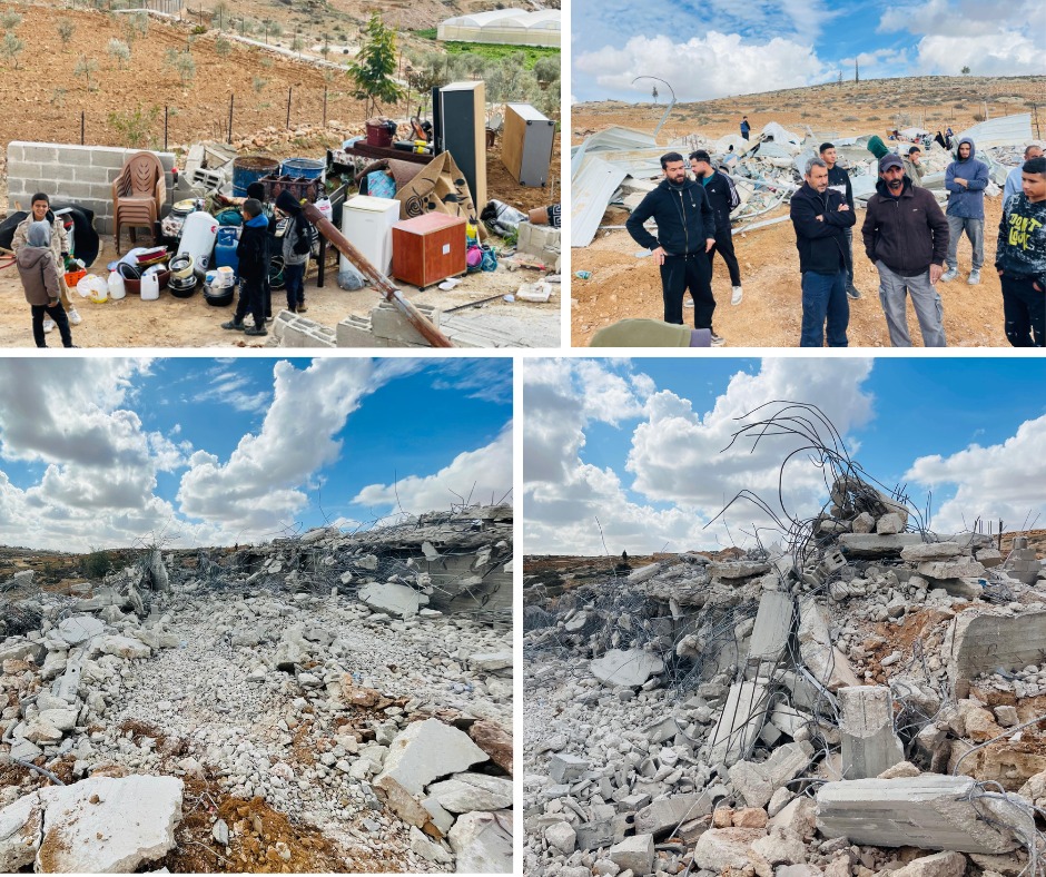 جانب من عملية الاقتحام للمنازل الثلاثة 