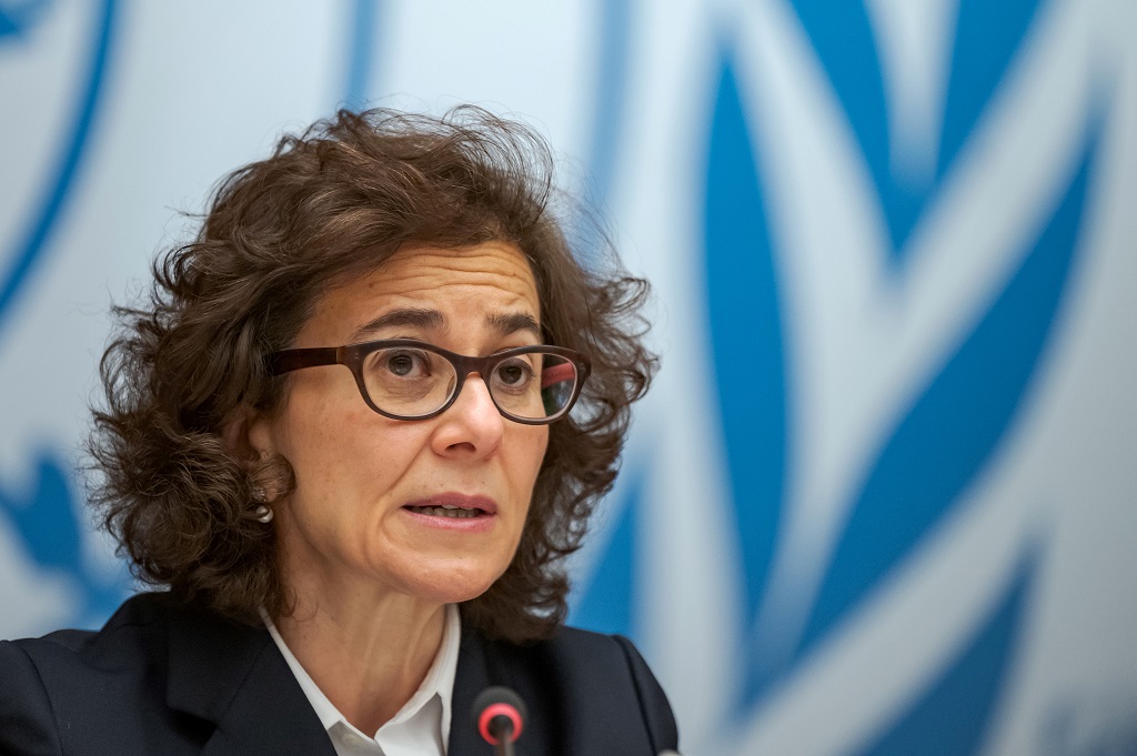 نائبة المفوّضة السامية لحقوق الإنسان ندى يوسف الناشف التي ستتولى المنصب خلفا لميشيل باشليه مؤقتا (تصوير: أ ف ب)