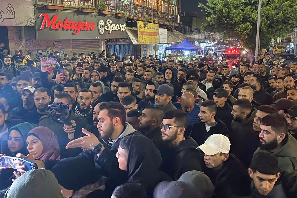 جانب من التظاهرة (تصوير: ثائر أبو بكر/وفا)