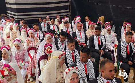 زفاف جماعي لـ50 عريسا في خان يونس 