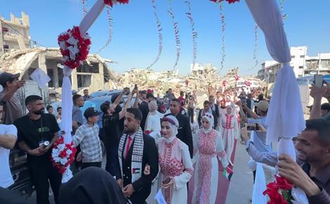 زفاف جماعي لـ150 عريساً وعروساً شمال غزة